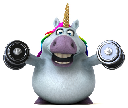 Fun unicorn - 3D Illustrationの写真素材