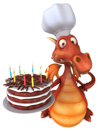 Fun dragon - 3D Illustrationの写真素材