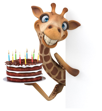 Fun giraffe - 3D Illustrationの写真素材