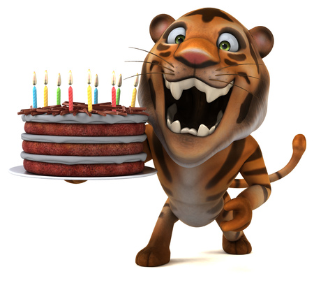 Fun tiger - 3D Illustrationの写真素材