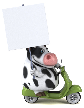 Fun cow - 3D Illustrationの写真素材