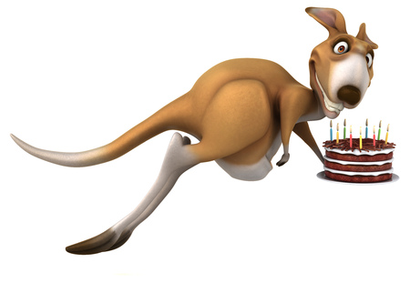 Fun kangaroo - 3D Illustrationの写真素材