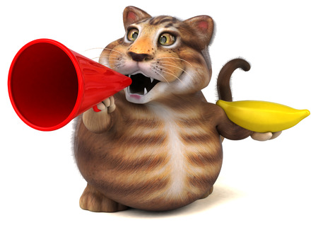 Fun cat - 3D Illustrationの写真素材