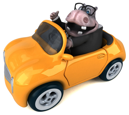 Fun hippo - 3D Illustrationの写真素材