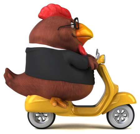 Fun chicken - 3D Illustrationの写真素材