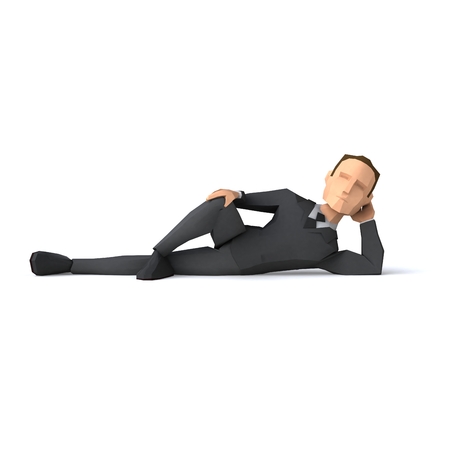 Low poly businessman - 3D Illustrationの写真素材