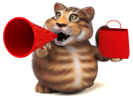 Fun cat - 3D Illustrationの写真素材