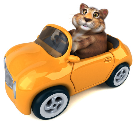 Fun cat - 3D Illustrationの写真素材