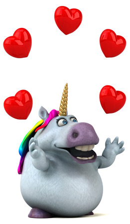 Fun unicorn - 3D Illustrationの写真素材