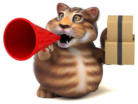 Fun cat - 3D Illustrationの写真素材