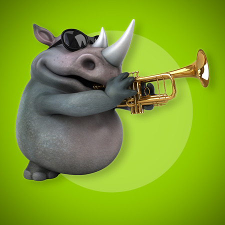 Fun rhino - 3D Illustrationの写真素材