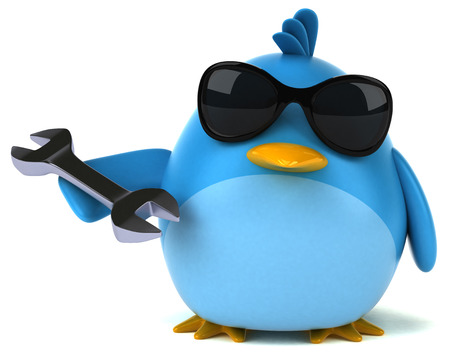 Blue bird - 3D Illustrationの写真素材