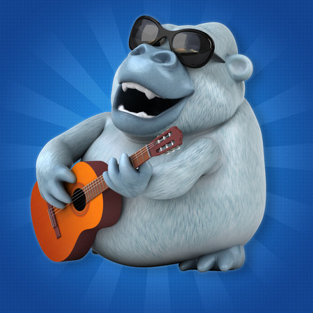 Fun yeti - 3D Illustrationの写真素材