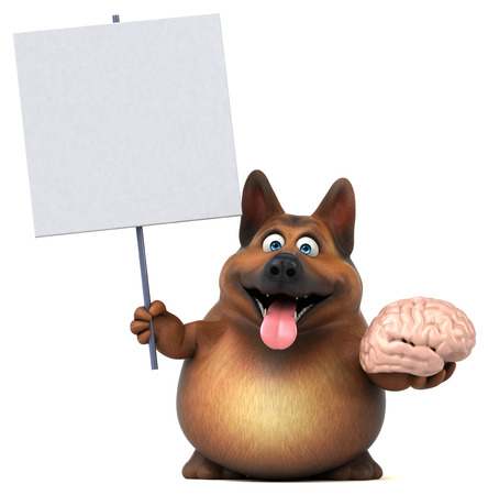 Fun german shepherd dog - 3D Illustrationの写真素材