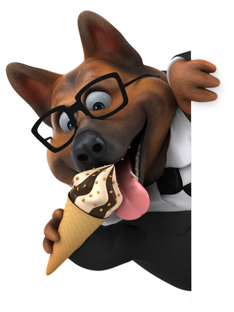 German shepherd dog - 3D Illustrationの写真素材