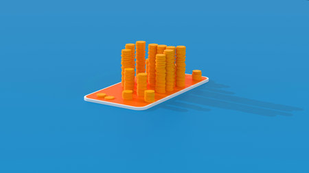 Money or bitcoin - 3D Illustration