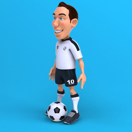 Fun football player - 3D Illustrationの写真素材