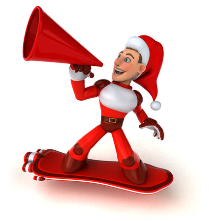 Fun super Santa Claus - 3D Illustrationの写真素材