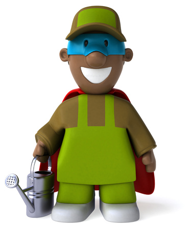 Fun gardener - 3D Illustrationの写真素材