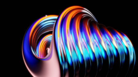 Abstract waves - 3D Illustrationの写真素材