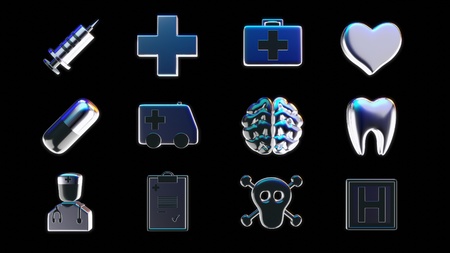 Medical icons - 3D Illustrationの写真素材