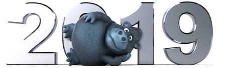 Fun gorilla - 3D Illustration