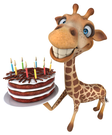 Fun giraffe - 3D Illustrationの写真素材