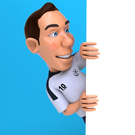 Fun football player - 3D Illustrationの写真素材