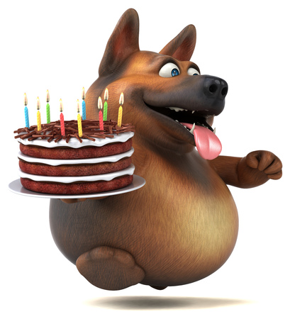 Fun dog - 3D Illustrationの写真素材