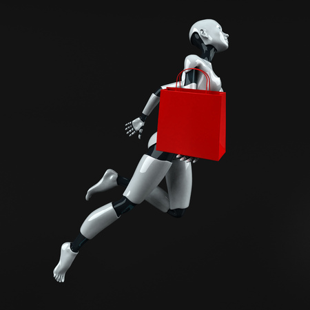 Robot - 3D Illustrationの写真素材