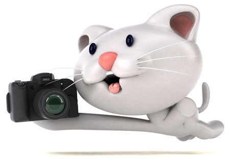 Fun cat - 3D Illustrationの写真素材