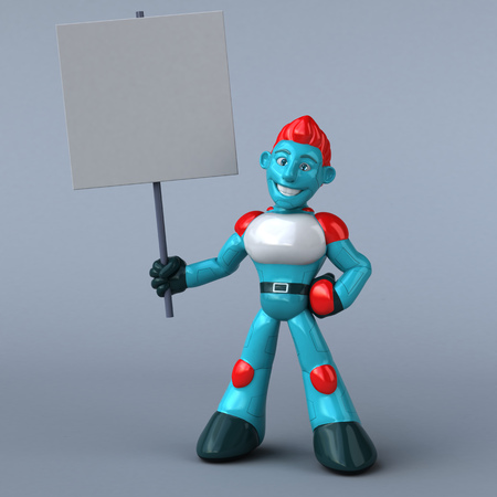 Red robot - 3D Illustrationの写真素材