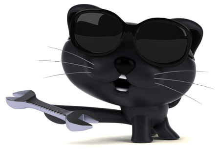 Fun cat - 3D Illustrationの写真素材