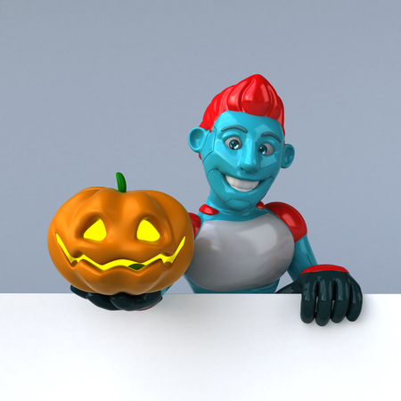 Red Robot - 3D Illustrationの写真素材