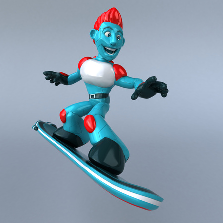 Red robot - 3D Illustrationの写真素材