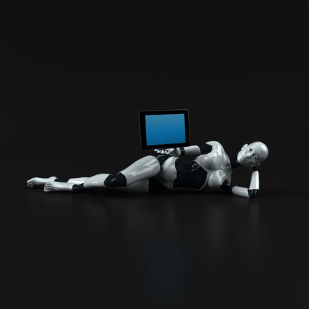 Robot - 3D Illustrationの写真素材