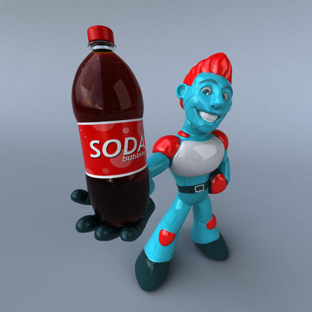 Red Robot - 3D Illustrationの写真素材