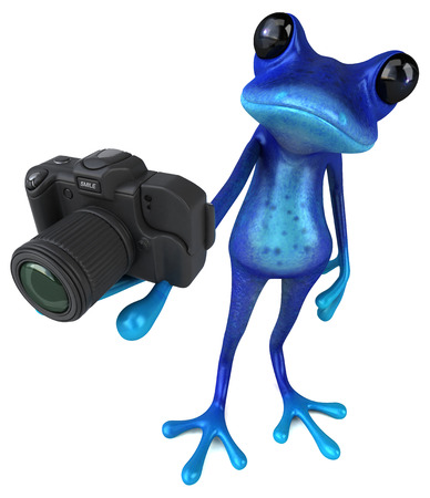 Fun blue frog - 3D Illustrationの写真素材