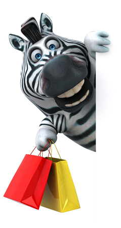 Fun zebra - 3D Illustrationの写真素材