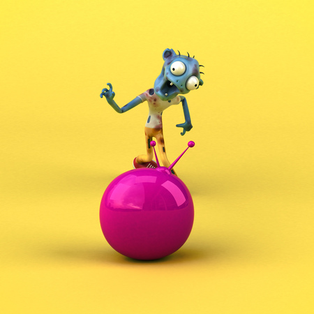 Zombie and media - 3D Illustrationの写真素材