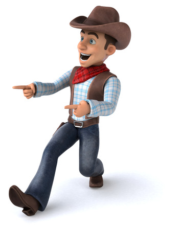 Fun Cowboy - 3D Illustrationの写真素材