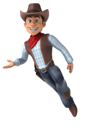 Fun Cowboy - 3D Illustrationの写真素材