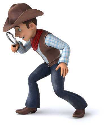 Fun Cowboy - 3D Illustrationの写真素材