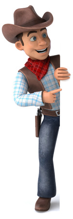 Fun Cowboy - 3D Illustrationの写真素材