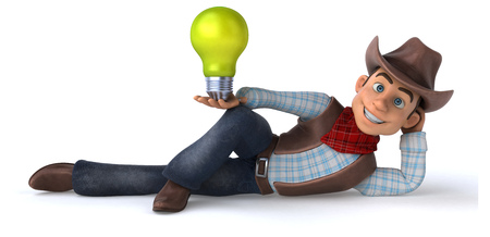 Fun Cowboy - 3D Illustrationの写真素材