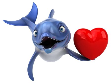 Fun dolphin - 3D Illustrationの写真素材