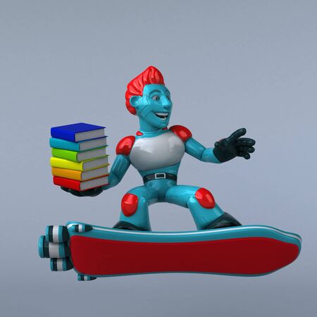 Red Robot - 3D Illustrationの写真素材