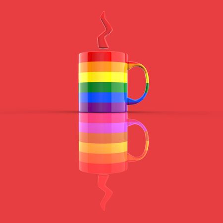 Coffee cup concept - 3D Illustrationの写真素材