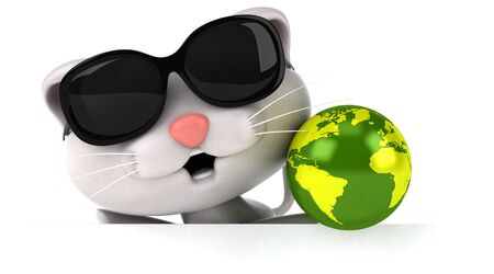 Fun cat - 3D Illustrationの写真素材