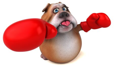 Fun bulldog - 3D Illustrationの写真素材